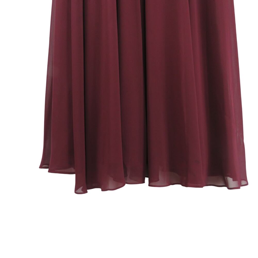 Bill Levkoff Burgundy Dress Sweetheart Halter Open Back Formal Maxi Dress 14 - Picture 6 of 9